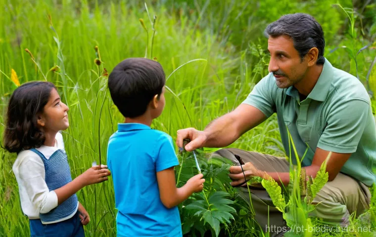 생물다양성 보전 전문가 연봉과 직무 - A diverse team of three biodiversity specialists, two men and one woman aged 25-50, are collaborativ...